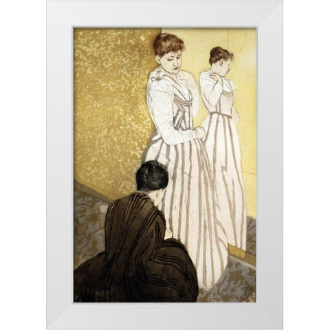 The Fitting White Modern Wood Framed Art Print by Cassatt, Mary