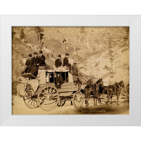 Deadwood Coach White Modern Wood Framed Art Print by Grabill, John C.H.