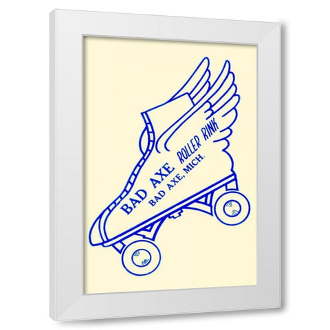 Bad Axe Roller Rink White Modern Wood Framed Art Print by Retrorollers
