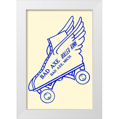 Bad Axe Roller Rink White Modern Wood Framed Art Print by Retrorollers