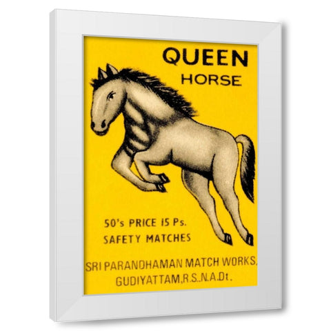 Queen Horse Matches White Modern Wood Framed Art Print by Phillumenart