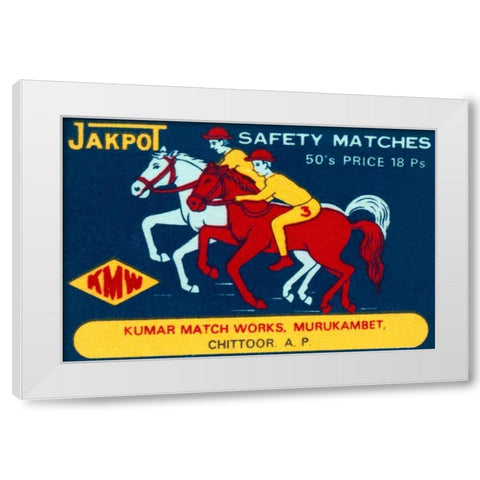 Jakpot Safety Matches White Modern Wood Framed Art Print by Phillumenart