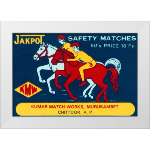 Jakpot Safety Matches White Modern Wood Framed Art Print by Phillumenart