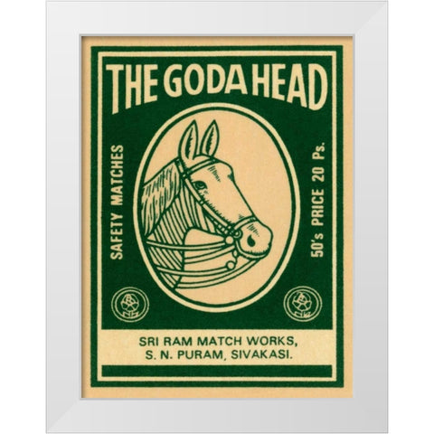The Goda Head M White Modern Wood Framed Art Print by Phillumenart