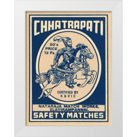 Chhatrapati Safety Matches White Modern Wood Framed Art Print by Phillumenart