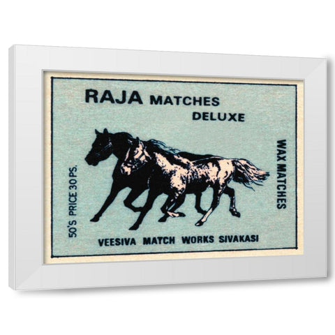 Raja Matches Deluxe White Modern Wood Framed Art Print by Phillumenart