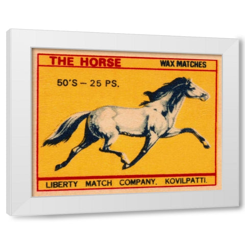 The Horse Matches White Modern Wood Framed Art Print by Phillumenart