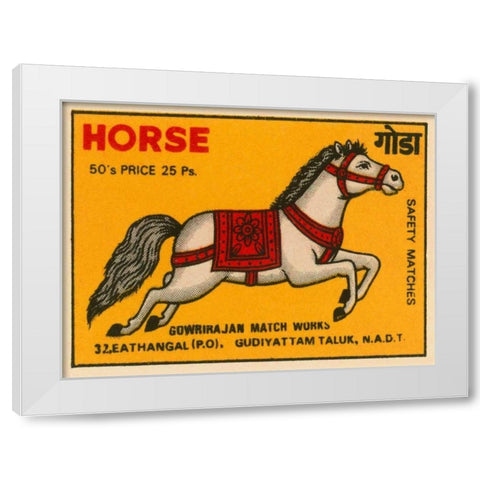 Horse Matches White Modern Wood Framed Art Print by Phillumenart