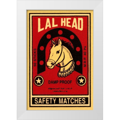 LAL Head Safety Matches White Modern Wood Framed Art Print by Phillumenart