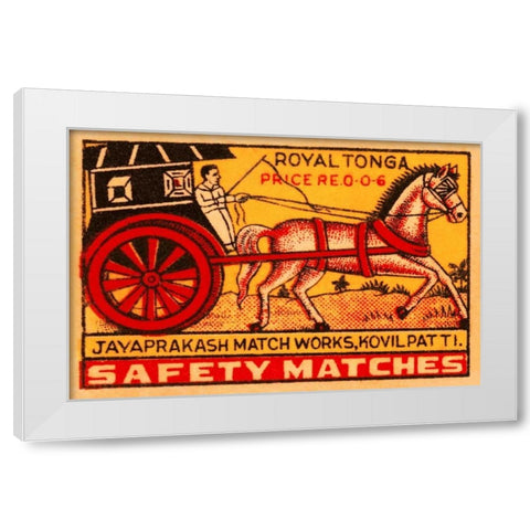 Royal Tonga Safety Matches White Modern Wood Framed Art Print by Phillumenart