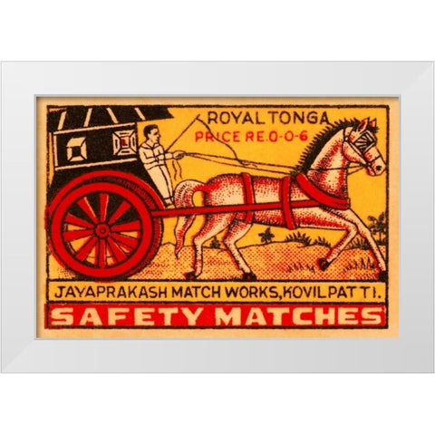 Royal Tonga Safety Matches White Modern Wood Framed Art Print by Phillumenart