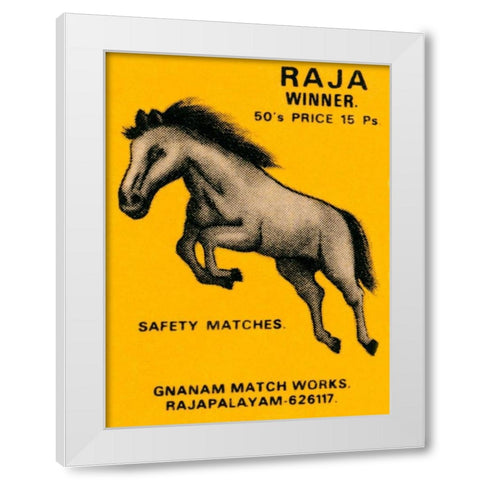 Raja Winner Safety Matches White Modern Wood Framed Art Print by Phillumenart