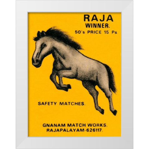 Raja Winner Safety Matches White Modern Wood Framed Art Print by Phillumenart