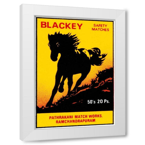 Blackey Safety Matches White Modern Wood Framed Art Print by Phillumenart