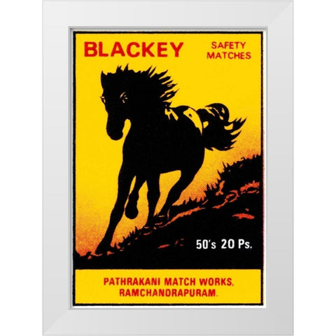 Blackey Safety Matches White Modern Wood Framed Art Print by Phillumenart