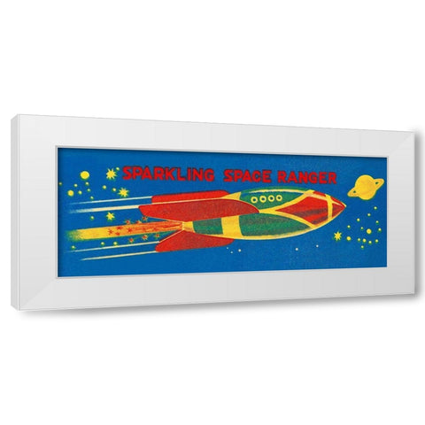 Sparkling Space Ranger White Modern Wood Framed Art Print by Retrobot