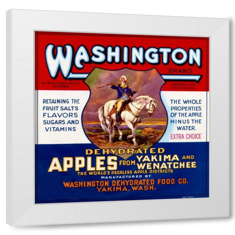 Washington Brand Dehydrated Apples White Modern Wood Framed Art Print by Retrolabel