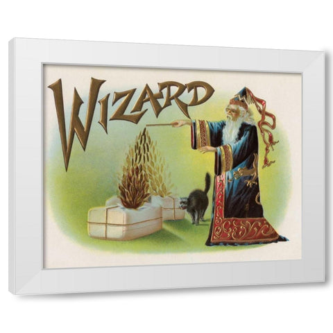 Wizard White Modern Wood Framed Art Print by Halloween