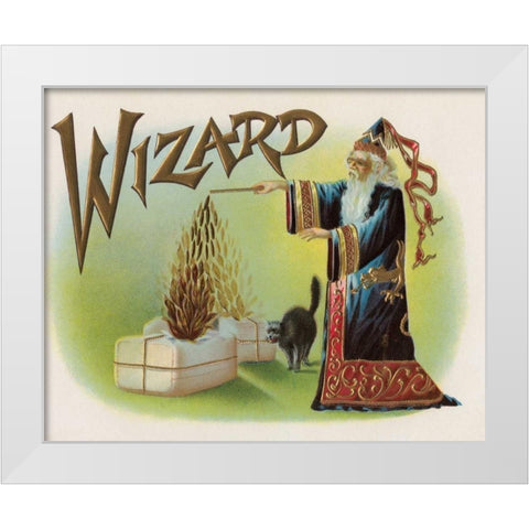 Wizard White Modern Wood Framed Art Print by Halloween