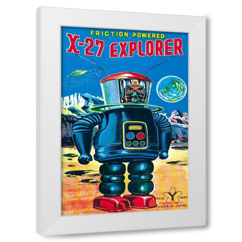 X-27 Explorer White Modern Wood Framed Art Print by Retrobot
