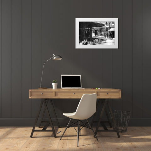 Old Chinatown, San Francisco, CA White Modern Wood Framed Art Print by Vintage San Francisco