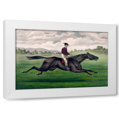 Parole: brown gelding, by Imp. Leamington, dam Maiden by Lexington White Modern Wood Framed Art Print by Currier and Ives