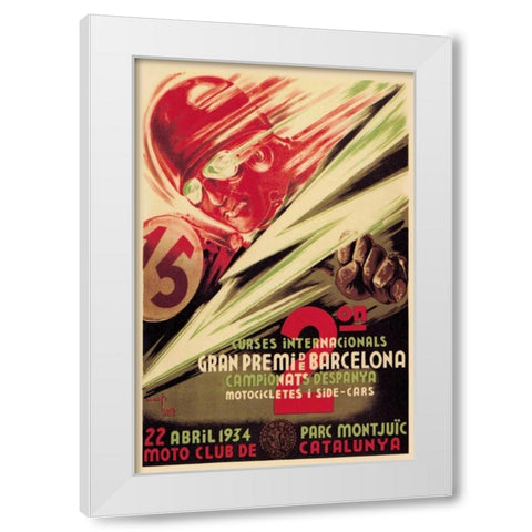2nd International Barcelona Grand Prix White Modern Wood Framed Art Print by Unknown