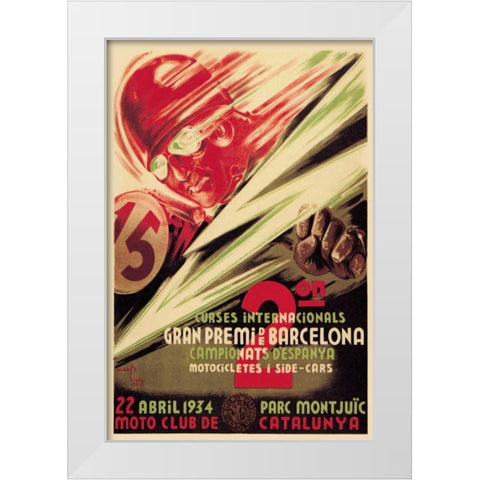 2nd International Barcelona Grand Prix White Modern Wood Framed Art Print by Unknown