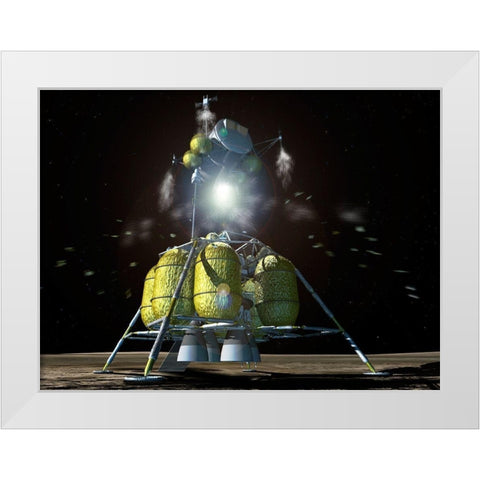 Launch of Lunar Surface Access Module (LSAM), Project Constellation White Modern Wood Framed Art Print by NASA