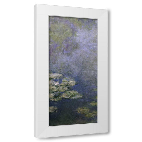 Water Lilies - Nympheas IV - left White Modern Wood Framed Art Print by Monet, Claude