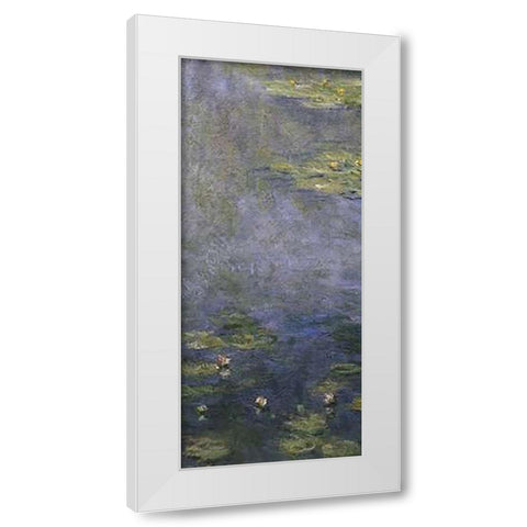 Water Lilies (Nympheas) IV (center) White Modern Wood Framed Art Print by Monet, Claude
