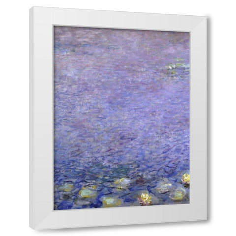 Water Lilies: Morning, c. 1914-26 - left White Modern Wood Framed Art Print by Monet, Claude
