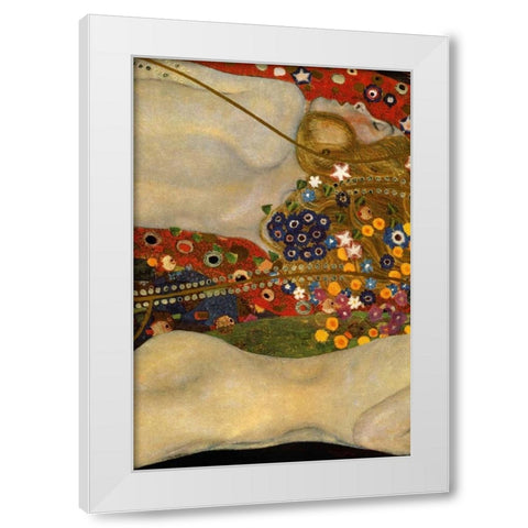 Sea Serpents V - center White Modern Wood Framed Art Print by Klimt, Gustav