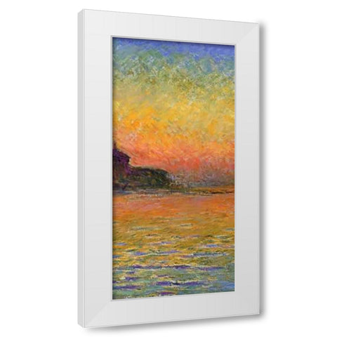 Twilight Venice (center) White Modern Wood Framed Art Print by Monet, Claude
