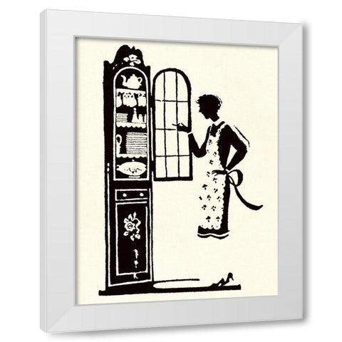 At the Vitrine White Modern Wood Framed Art Print by Parrish, Maxfield