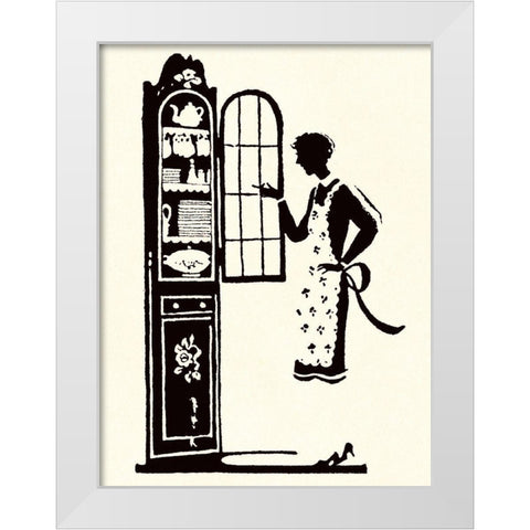 At the Vitrine White Modern Wood Framed Art Print by Parrish, Maxfield