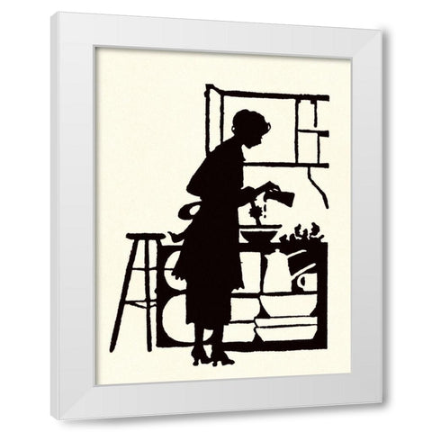 Homemaker Waters Plants in a Home White Modern Wood Framed Art Print by Parrish, Maxfield