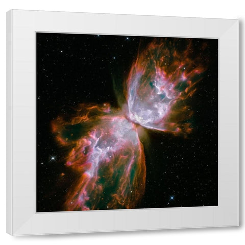 Butterfly Nebula (square) White Modern Wood Framed Art Print by NASA