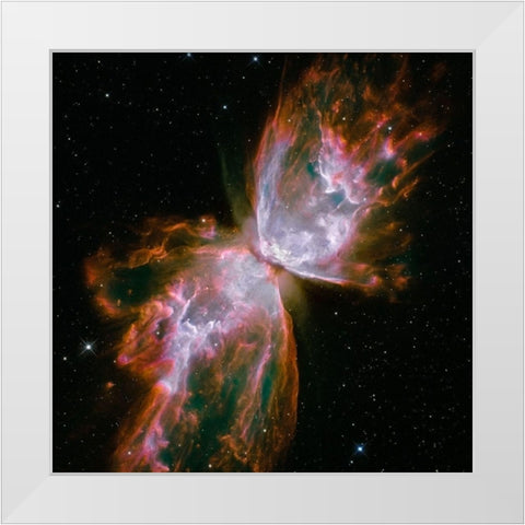 Butterfly Nebula (square) White Modern Wood Framed Art Print by NASA