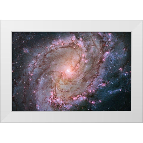 M83 - Spiral Galaxy White Modern Wood Framed Art Print by NASA