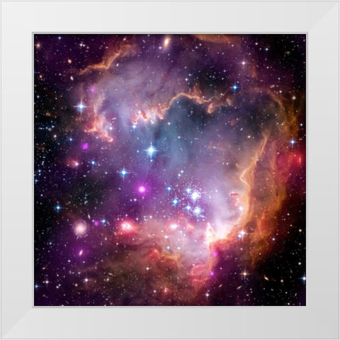 Under the Wing of the Small Magellanic Cloud White Modern Wood Framed Art Print by NASA