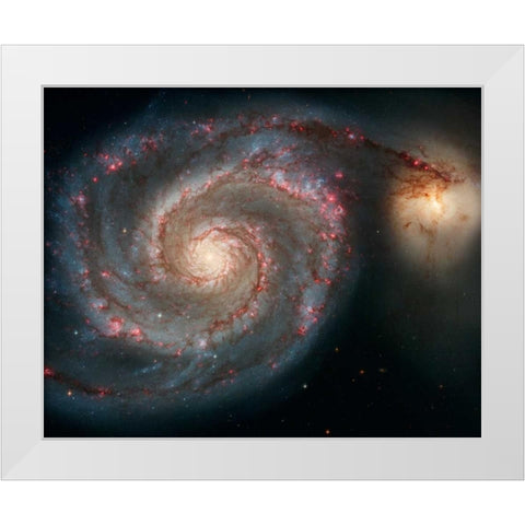 M51 - The Whirlpool Galaxy White Modern Wood Framed Art Print by NASA