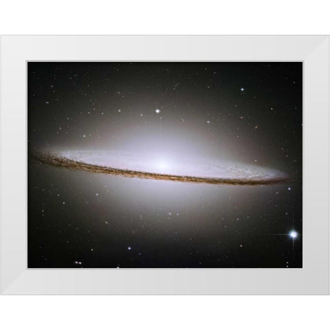 M104 - The Sombrero Galaxy - Visible Light White Modern Wood Framed Art Print by NASA