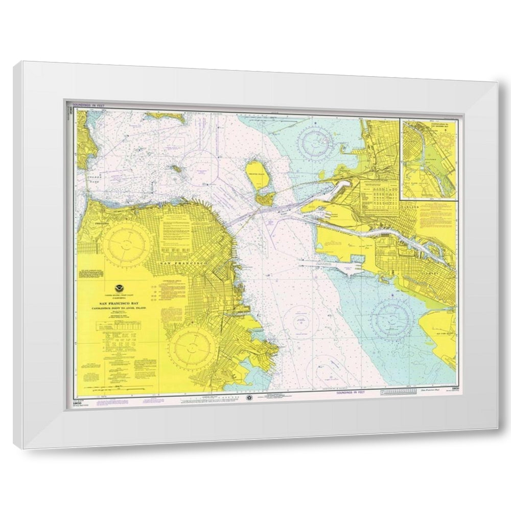Nautical Chart San Francisco Bay ca. 1975 by NOAA Historical Map and