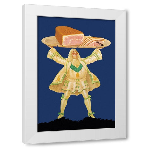 Pigs and Pork: Ham Platter White Modern Wood Framed Art Print by Mohr, Paul