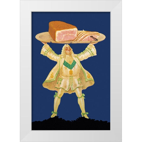 Pigs and Pork: Ham Platter White Modern Wood Framed Art Print by Mohr, Paul