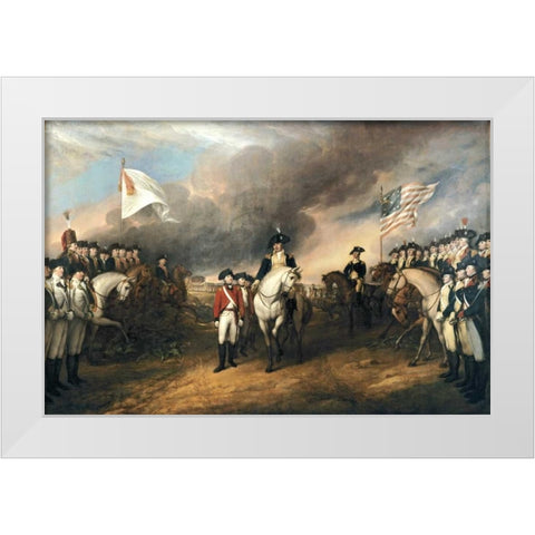 Surrender of Lord Cornwallis White Modern Wood Framed Art Print by Trumbull, John
