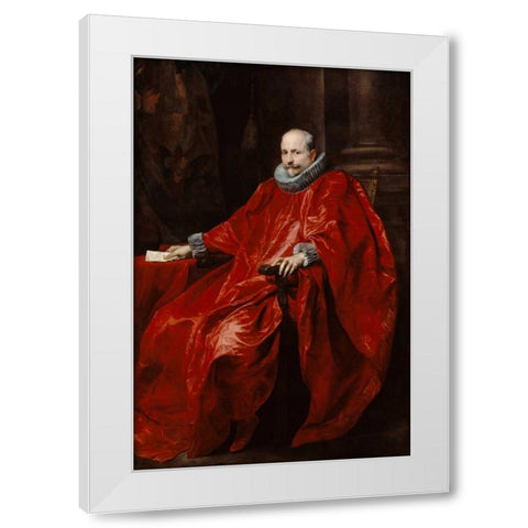 Portrait of Agostino Pallavicini White Modern Wood Framed Art Print by Van Dyck, Anthony