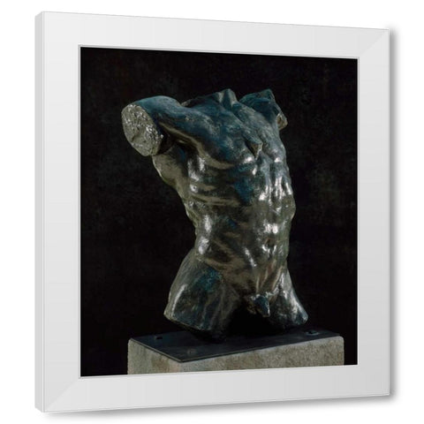 Marsyas - Torso of The Falling Man, ca. 1882-1889 White Modern Wood Framed Art Print by Rodin, Auguste