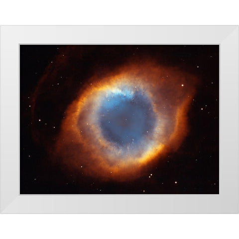 Helix Nebula - a Gaseous Envelope Expelled By a Dying Star White Modern Wood Framed Art Print by NASA
